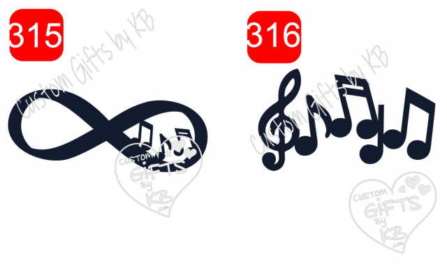 Infinity Music Forever Sticker or Waterslide ~Music Notes