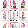 1.3" Valentine Gnome Stickers Stamp Designed | Hearts and Gnome Sticker Stamp design - Image 2