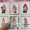 1.3" Valentine Gnome Stickers Stamp Designed | Hearts and Gnome Sticker Stamp design - Image 3