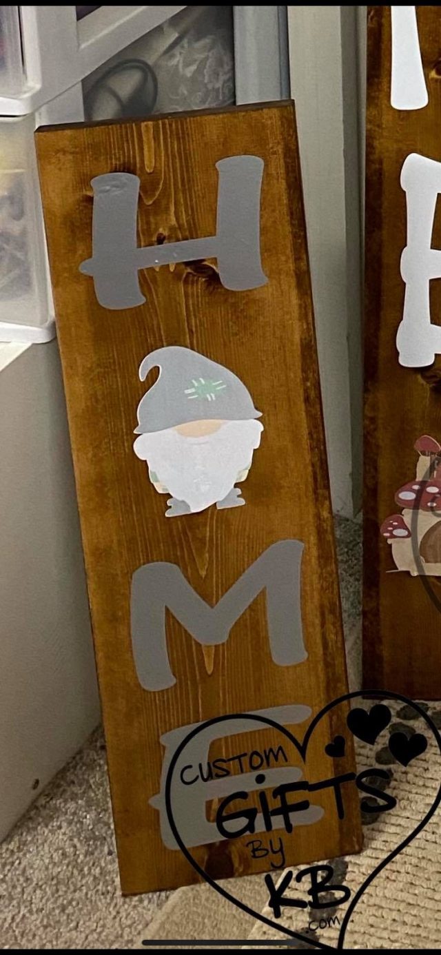 Home Gnome Wood Board in Gray