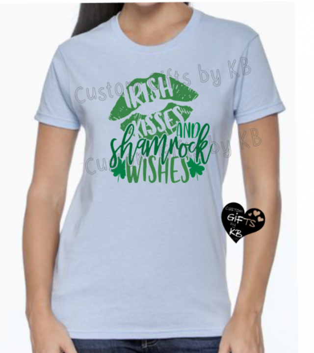 Irish Kisses and Shamrock Wishes T shirt