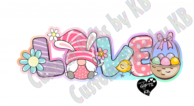 Easter Gnome Love PNG Digital Download